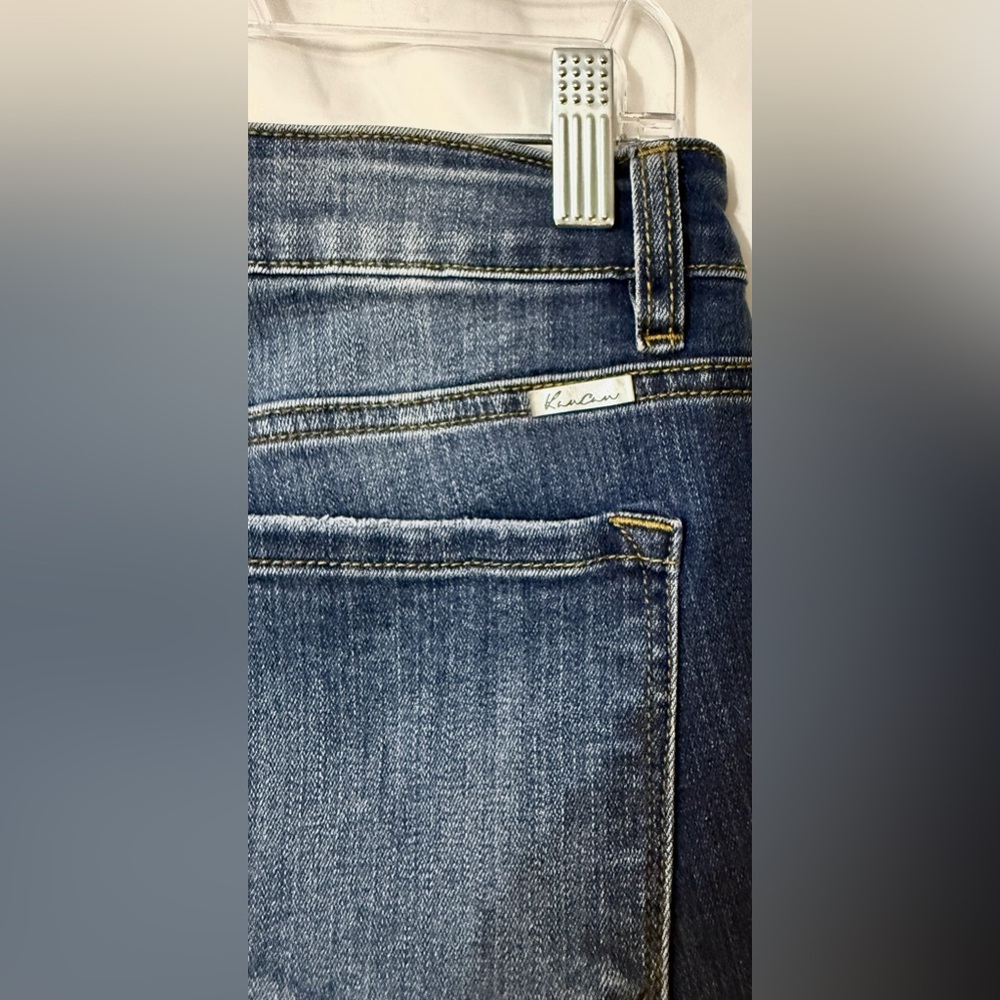 KanCan Ankle Length Distressed High Rise Skinny Jeans With Raw Frayed Hem Sz 13 - Picture 10 of 13